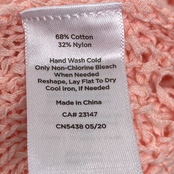 Talbots Pointelle Crewneck Pink Pullover Sweater - Picture 5 of 9